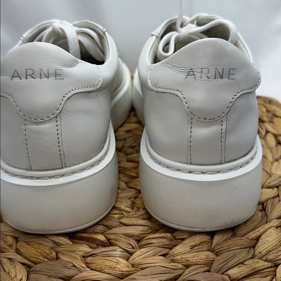 Arne Essential  White Leather Platform Trainer  Made in Portugal - Picture 6 of 8